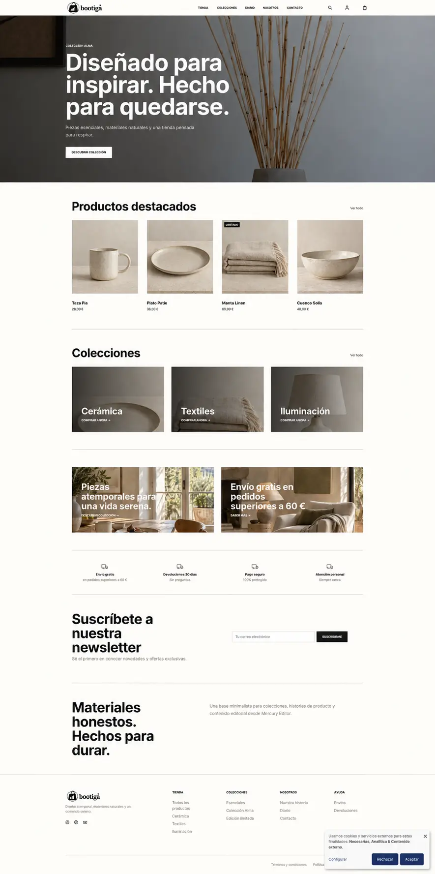 Bootiga Minimal online store demo